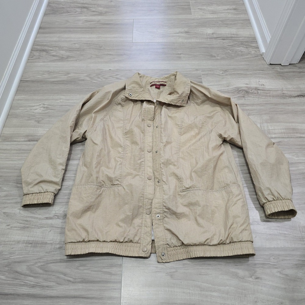 Tudor Court Haband Jacket Women Medium Tan Windbreaker Vintage